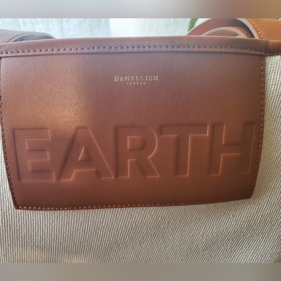 DEMELLIER LONDON LIMITED ADDITION EARTH LEATHER AND CANVAS TOTE